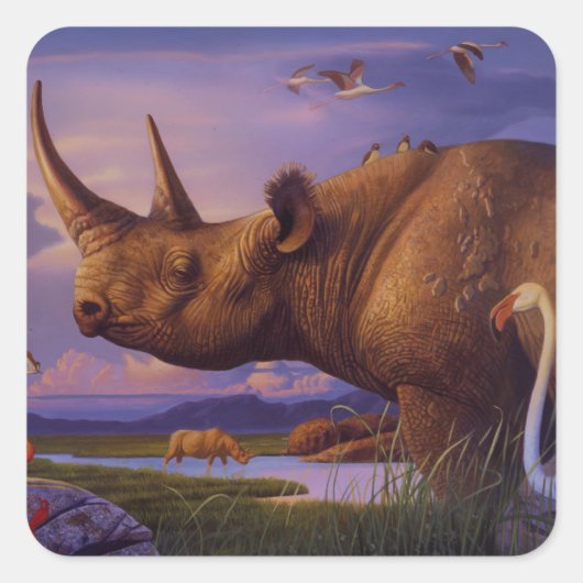 Rhinoceros Sticker (Voorkant)