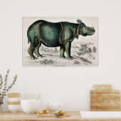 Rhinoceros van Oliver Goldsmith Poster (Keuken)