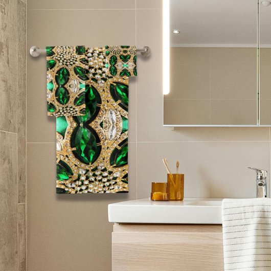 rhinocéros vert émeraude à l'or de luxe