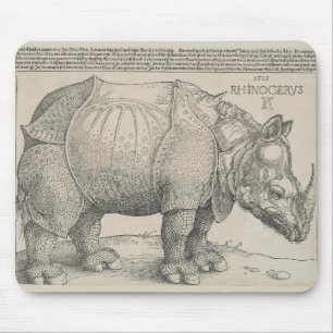 Rhinoceros Woodcut by Albrecht Durer Muismat