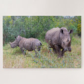 Rhinoceroses puzzle photo (Horizontal)