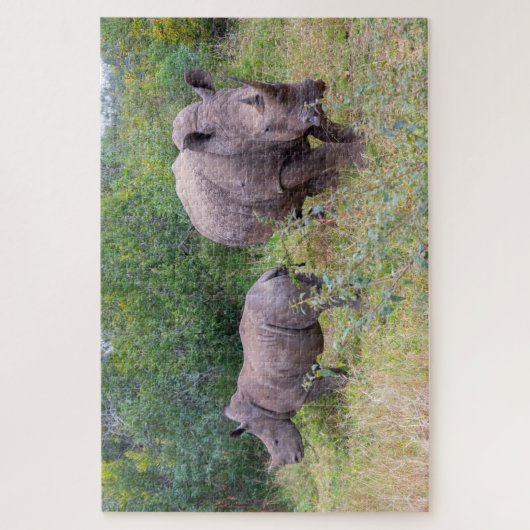 Rhinoceroses puzzle photo (Vertical)