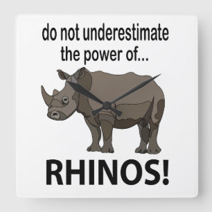 Rhinos Animal Funny Rhinos Vierkante Klok