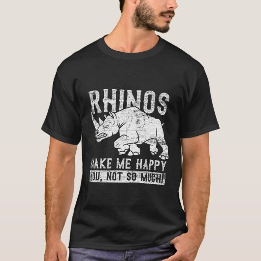 Rhinos machen glücklich t-shirt (Voorkant)