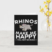 Rhinos Make Me Happy You Not So Much Funny Rhino G Kaart (Gele Bloem)