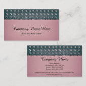 Rhinstone et Carte de visite rose doux (Devant / Derrière)