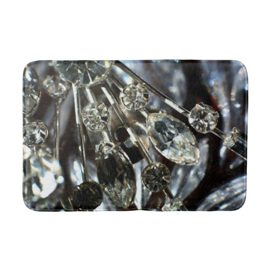 Rhistone Art Deco  Elegant Grijs Zwart Badmat (Voorkant)