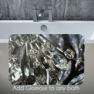 Rhistone Art Deco  Elegant Grijs Zwart Badmat