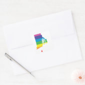 rhode insulaire regenboog vierkante sticker (Envelop)