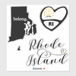 Rhode Island, 3 Design, Love RI, Die Cut Sticker