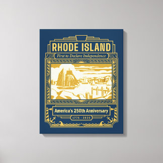 Rhode Island Art Deco Amerika 250ste verjaardag Canvas Afdruk
