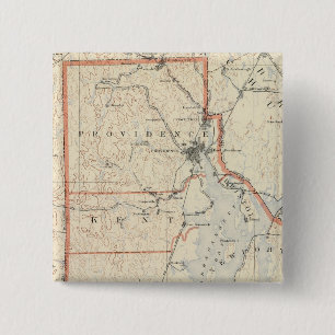 Rhode Island atlas 2 Vierkante Button 5,1 Cm