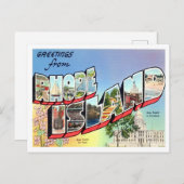 Rhode Island  Big Letters Briefkaart (Voorkant / Achterkant)