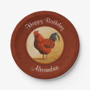Rhode Island Chicken Red Background Papieren Bordje