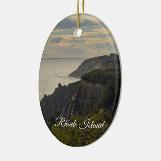 Rhode Island Cliffside Sunset Ornament (Links)