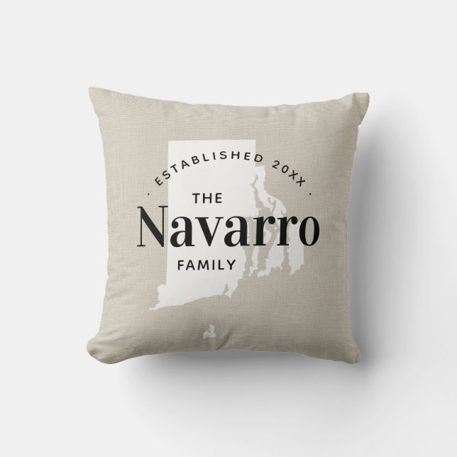 Rhode Island Family Monogram State Sierkussen (Voorkant)