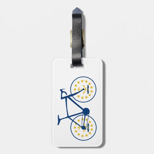 Rhode Island Flag Cycling Bagagelabel (Achterkant verticaal)