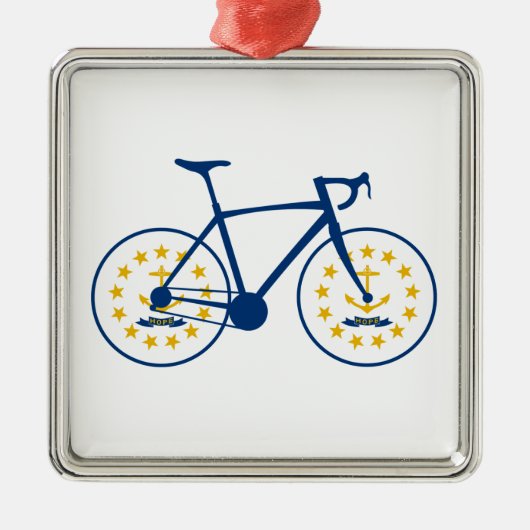 Rhode Island Flag Cycling Metalen Ornament (Voorkant)