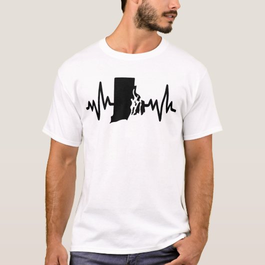 Rhode island heartbeat design unisex t-shirt (Voorkant)