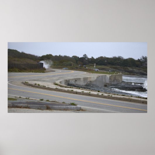 Rhode Island Highway by Ocean Poster (Devant)