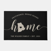 Rhode Island Home State Personalized Deurmat (Voorkant)