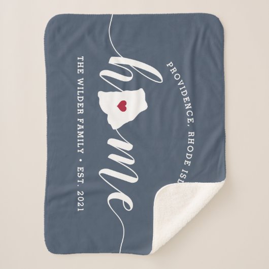 Rhode Island Home State Personalized Sherpa Deken (Voorkant)