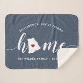 Rhode Island Home State Personalized Sherpa Deken (Voorkant (horizontaal))