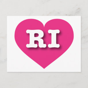 Rhode Island Hot Pink Heart - Ik hou van RI Briefkaart