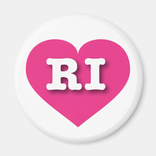 Rhode Island Hot Pink Heart - Ik hou van RI Magneet