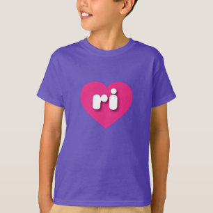 Rhode Island hot roze hart - Ik hou van ri T-shirt