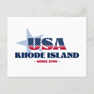 Rhode Island in rood, wit en blauw Briefkaart