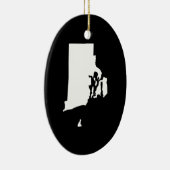 Rhode Island in White en Black Keramisch Ornament (Rechts)