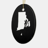Rhode Island in White en Black Keramisch Ornament (Links)