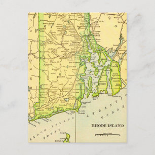 Rhode Island Kaart Ansichtkaart