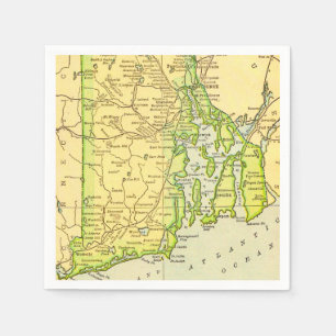 Rhode Island Kaart Ansichtkaart Servet
