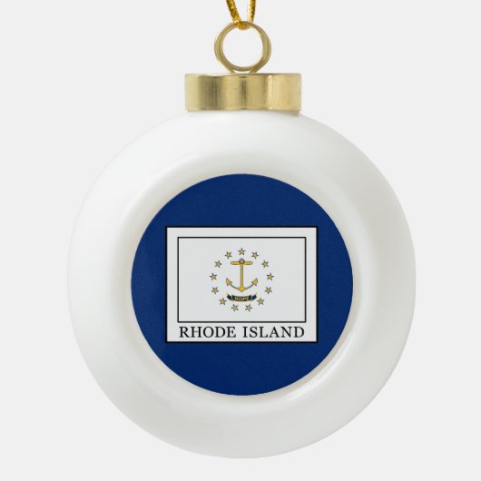 Rhode Island Keramische Bal Ornament (Voorkant)