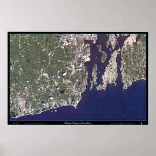 Rhode Island Kustlijn satellietposter Poster