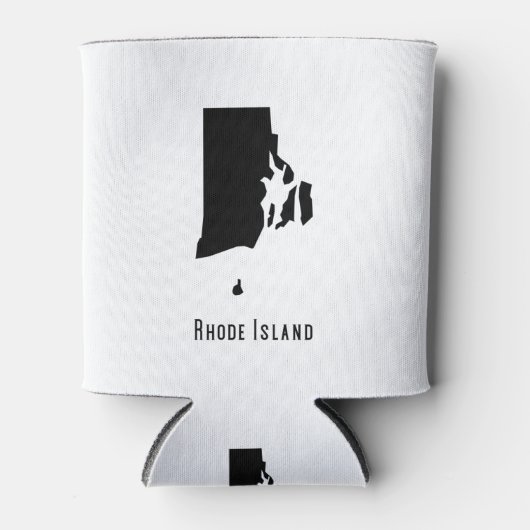 Rhode Island Map - Black en White Modern Blikjeskoeler (Voorkant)