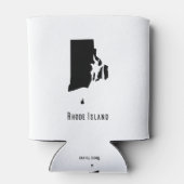 Rhode Island Map - Black en White Modern Blikjeskoeler (Achterkant)