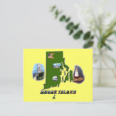 Rhode Island Map, Foto's en Tekst Briefkaart (Staand voorkant)