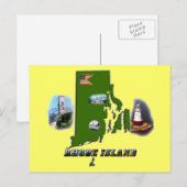 Rhode Island Map, Foto's en Tekst Briefkaart (Voorkant / Achterkant)