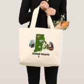 Rhode Island Map, Foto's en Tekst Grote Tote Bag (Voorkant (product))