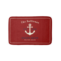 Rhode Island Maritieme Anker Rood Aangepaste Naam