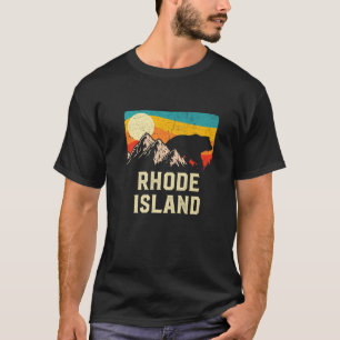 Rhode Island Natuur Wilde Beer Retro Sunset Hiking T-shirt