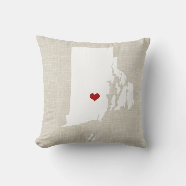 Rhode Island New Home State Pillow 16 x 16 inch Kussen (Voorkant)
