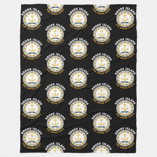 RHODE ISLAND OCEAN STATE FLAG FLEECE DEKEN (Voorkant)