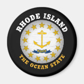 RHODE ISLAND OCEAN STATE FLAG MAGNEET (Voorkant)