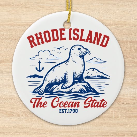 Rhode Island Ocean State Seal Design Keramisch Ornament