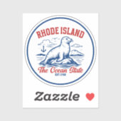 Rhode Island Ocean State Seal Design Sticker (Vel)
