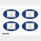 Rhode Island Ovale Sticker (Vel)